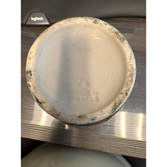 Moriage VASE Made In Japan Cobalt Blue Asian Oriental 6.5" Tall 2 Handle - Picture 6 of 6